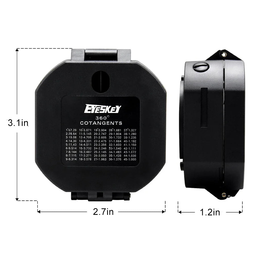 Lightweight Handheld Hiking Compass with Slope Measurement