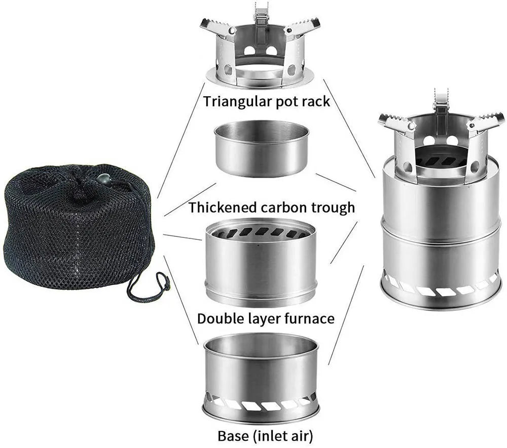 Ultralight Compact Wood Burning Camping Stove