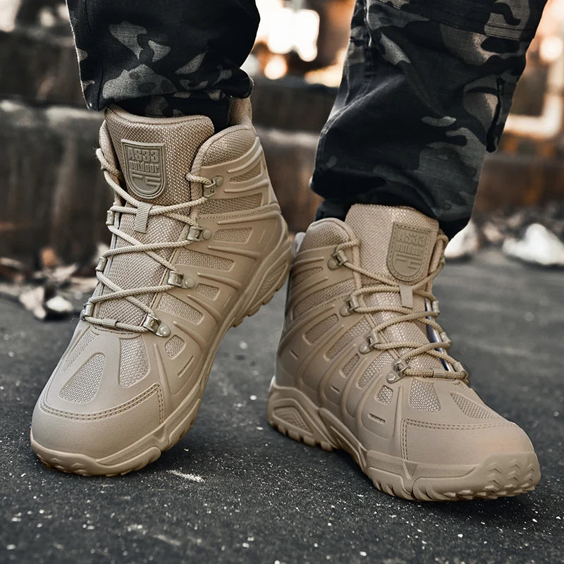 Men's Winter Hiking Boots – Waterproof Leather, Non-Slip Grip, High Top Protection