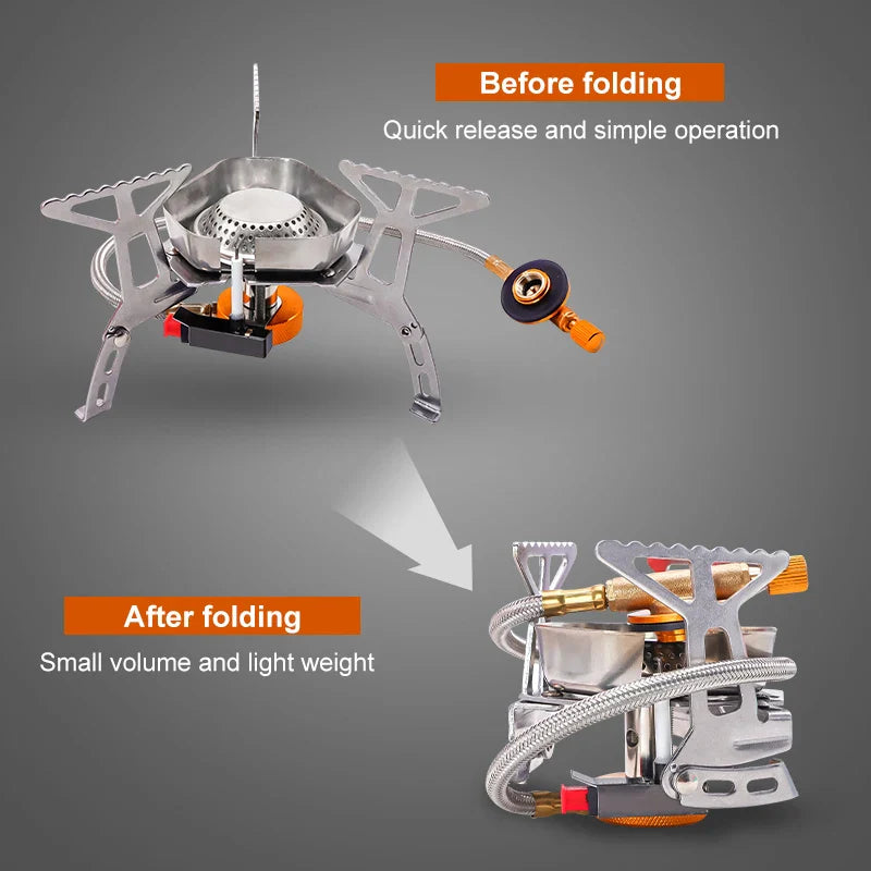 Portable Camping Gas Stove Windproof Folding Ultralight Cooker