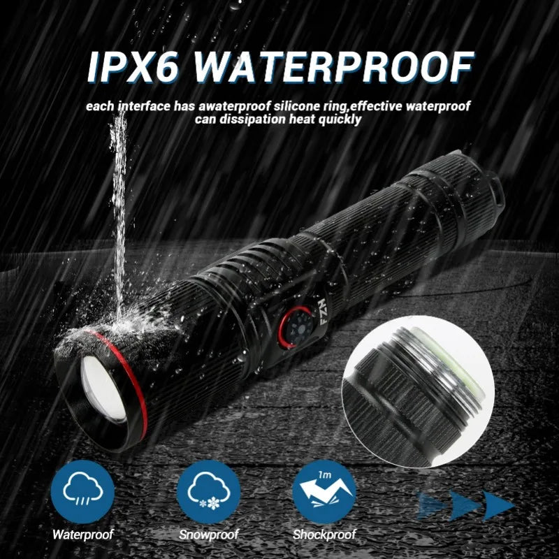 White Laser LED Flashlight – Long Range & USB Rechargeable