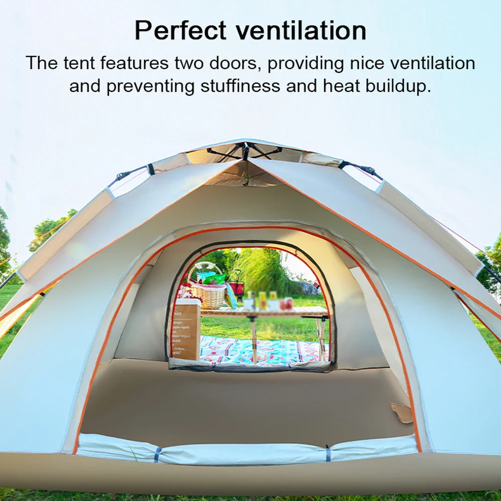 3 to 4 Person Automatic Camping Tent Quick Opening Rainproof