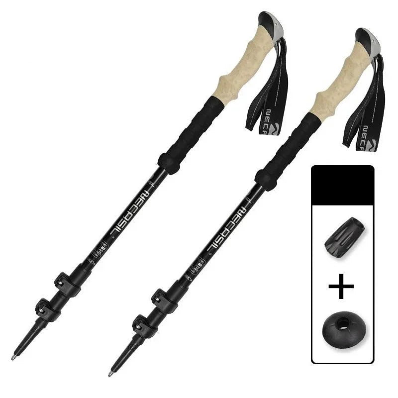 2 PCS Trekking Poles Telescopic Ultralight Adjustable with Quick Lock