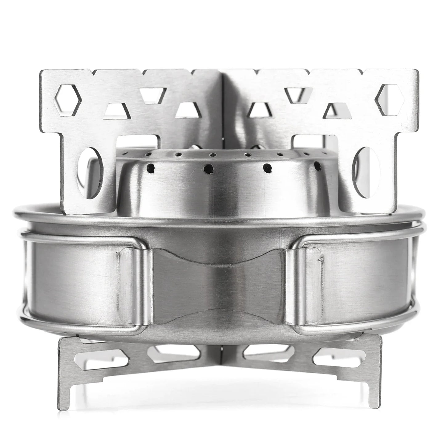 Portable Stainless Steel Alcohol Stove with Folding Handles