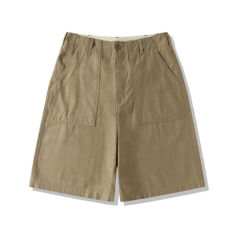 Unisex Hiking Workwear Shorts Cotton Twill Loose Fit Multi Pocket