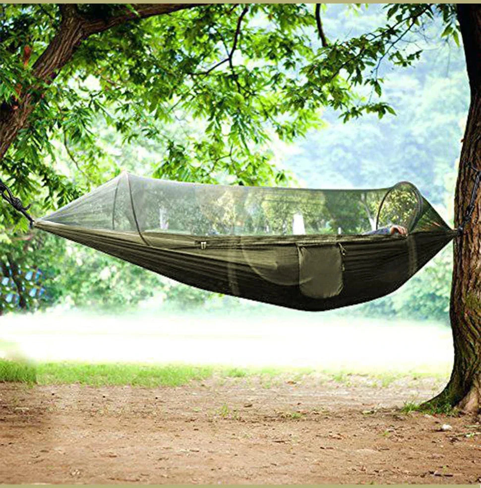 3 in 1 Camping Hammock with Mosquito Net Quick Opening Nylon