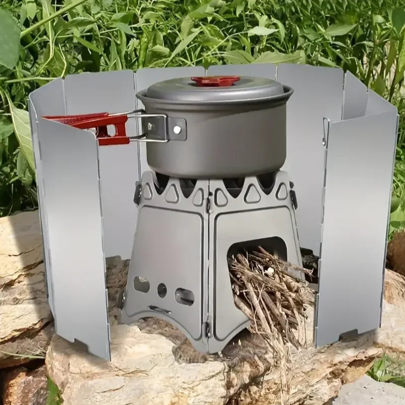 Aluminium Stove Windscreen Ultralight Foldable 8 or 10 Plates