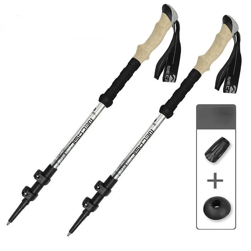 Premium Trekking Poles Set (2PCS) – Telescopic, Shock-Absorbing & Quick Lock