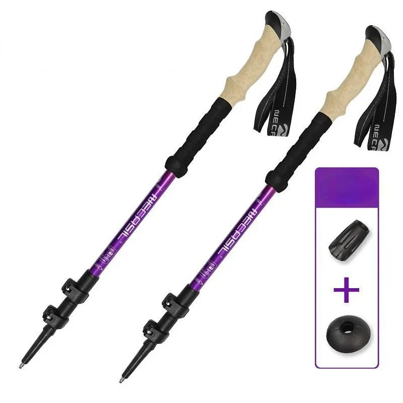 Premium Trekking Poles Set (2PCS) – Telescopic, Shock-Absorbing & Quick Lock