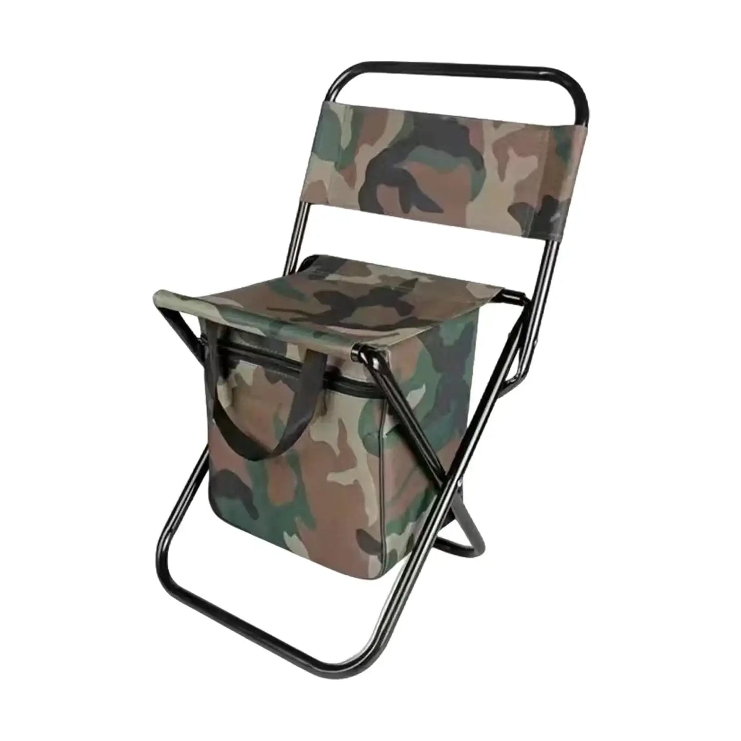 Folding Camping Chair with Backrest and Cooler Bag - The PeakTrail