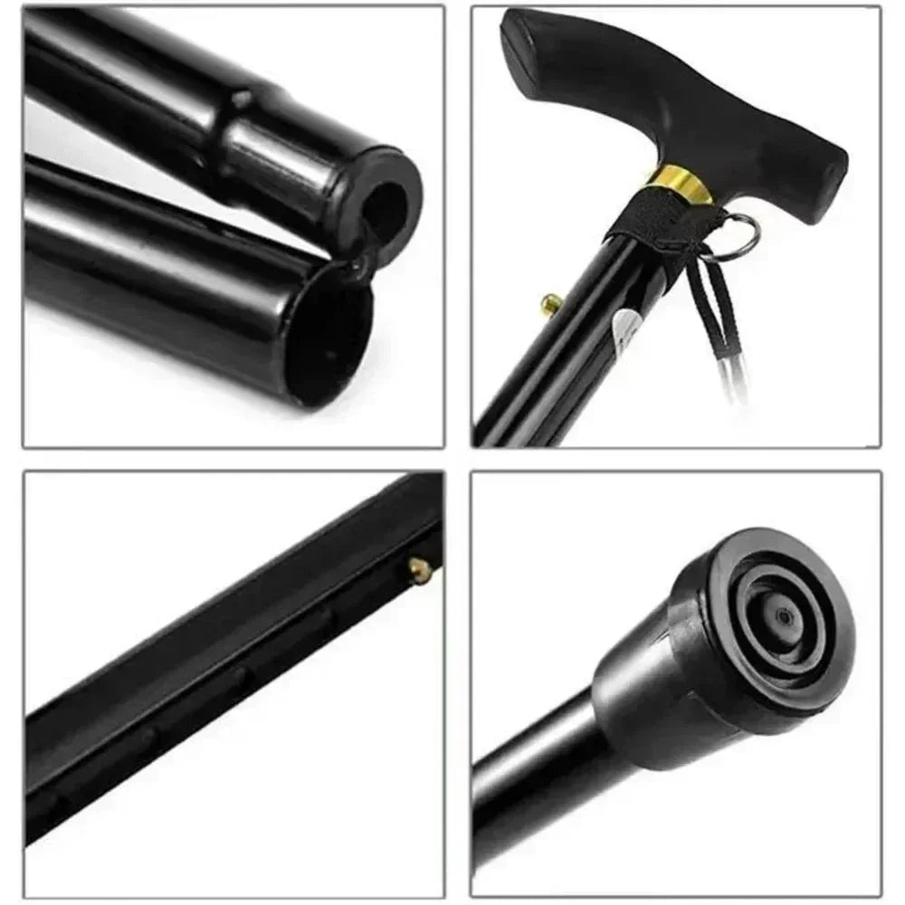 4-Section Aluminum Folding Hiking Stick – Lightweight with Non-Slip Grip