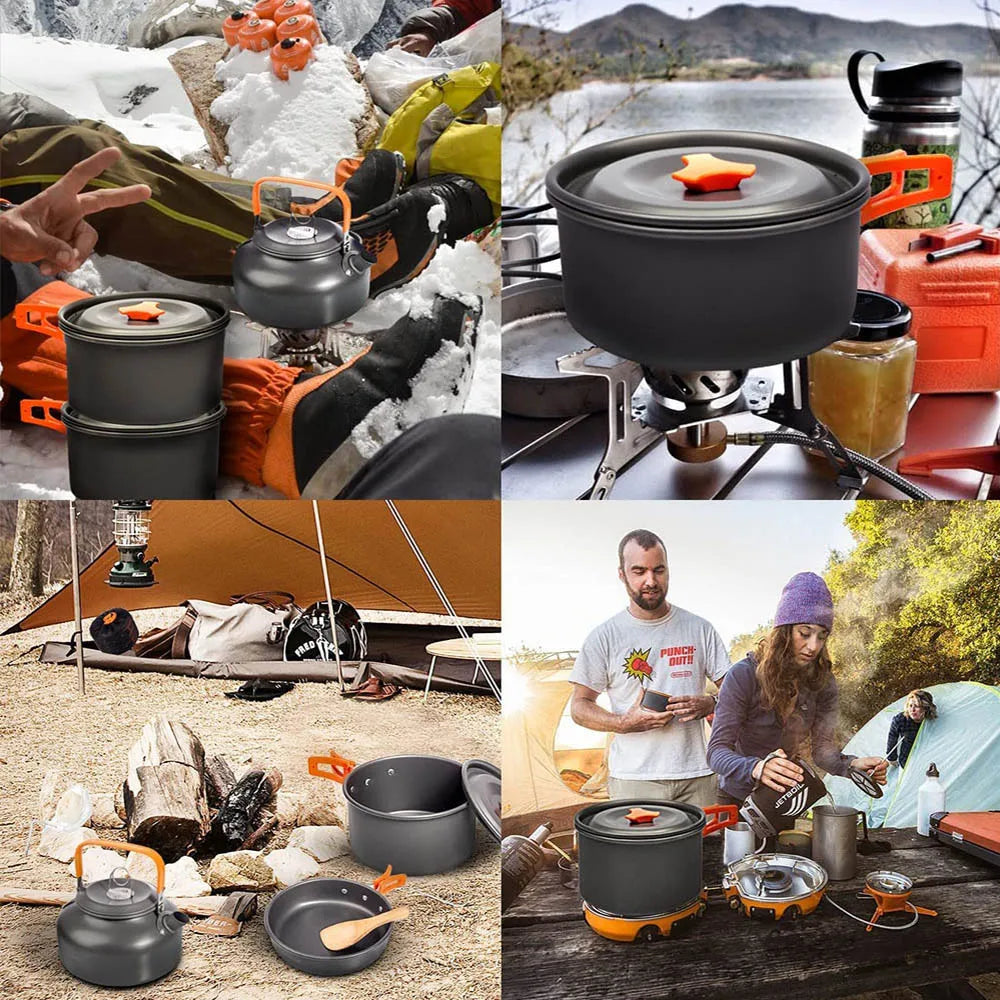 Aluminium Camping Cookware Set Pot and Tableware