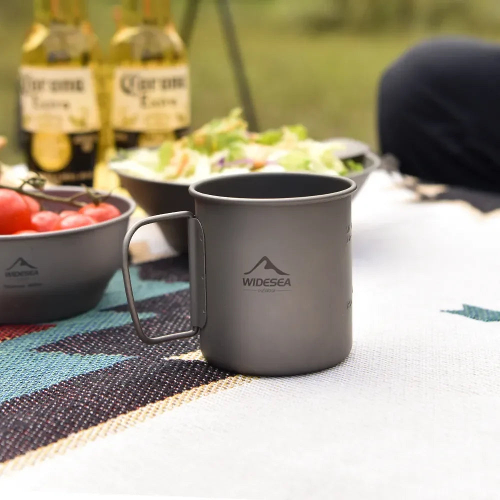 Lightweight Titanium Camping Mug for Hiking