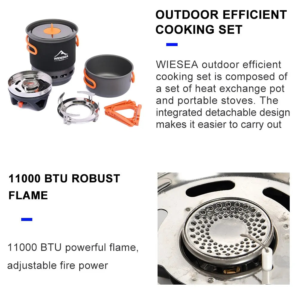 Camping Cooking Pot Set with Heat Exchanger