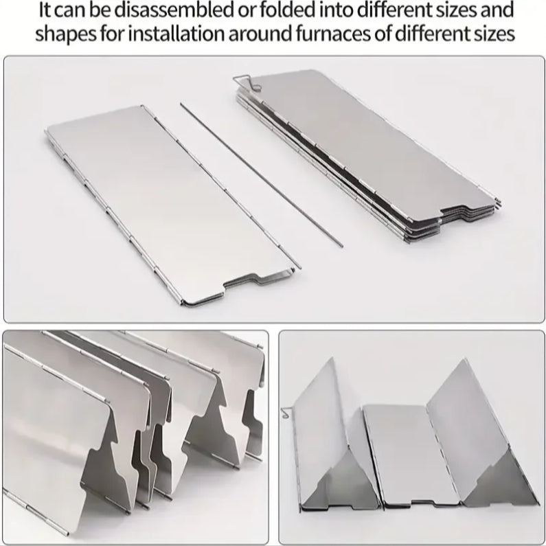 Aluminium Stove Windscreen Ultralight Foldable 8 or 10 Plates