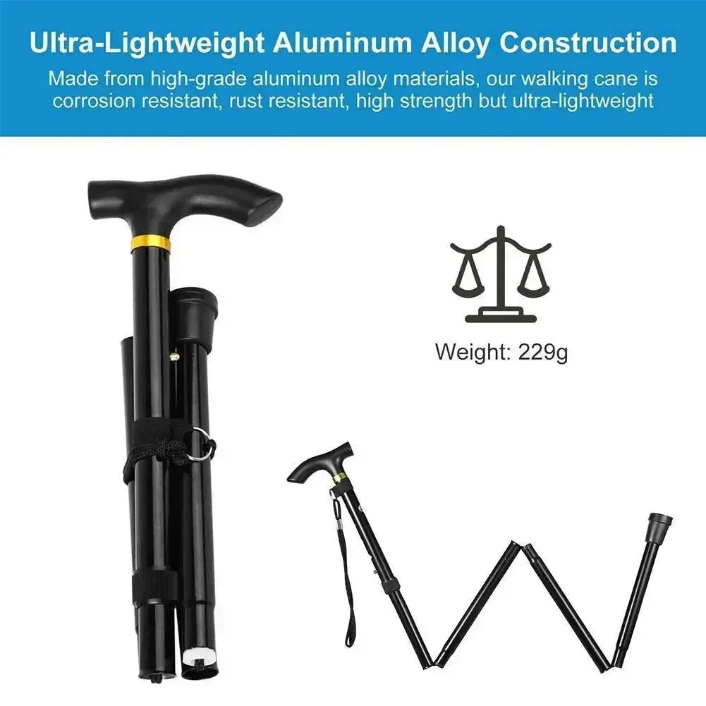 4-Section Aluminum Folding Hiking Stick – Lightweight with Non-Slip Grip