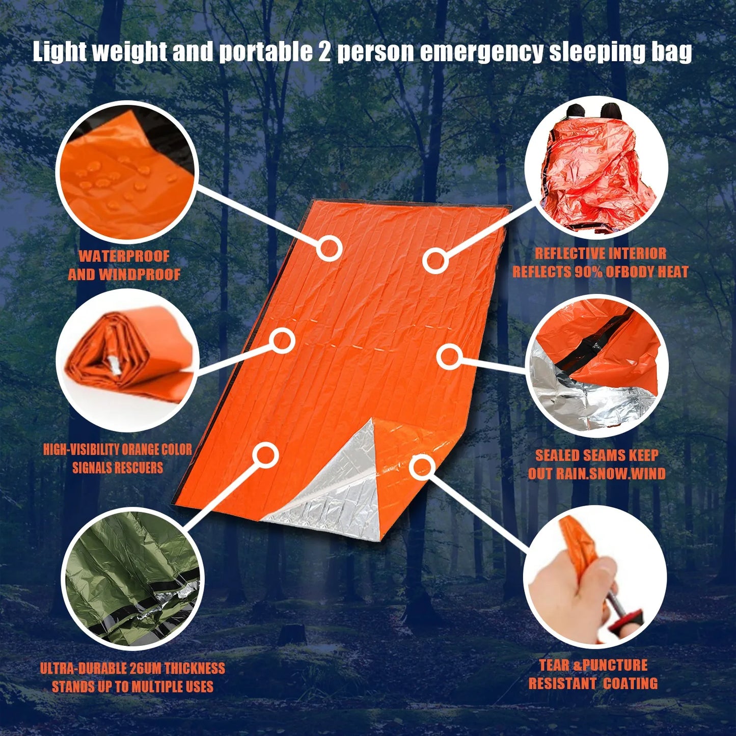 Emergency Survival Sleeping Bag – Waterproof Mylar Thermal Sack