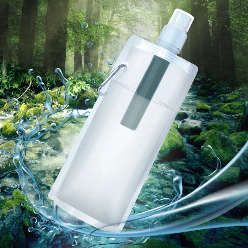 Portable Water Filter Straw Bottle for Camping