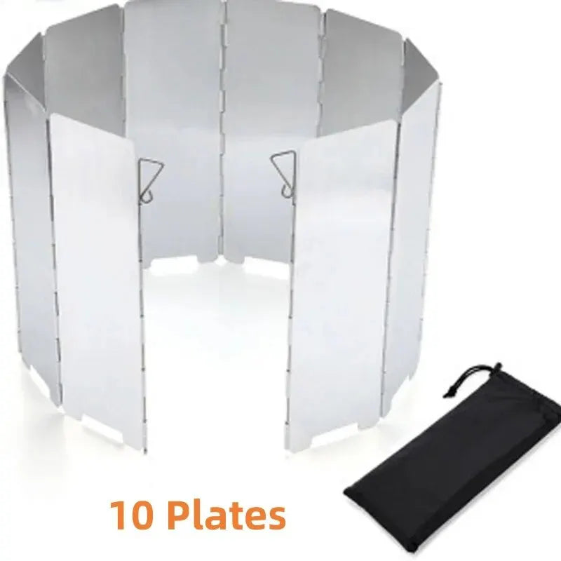 Aluminium Stove Windscreen Ultralight Foldable 8 or 10 Plates