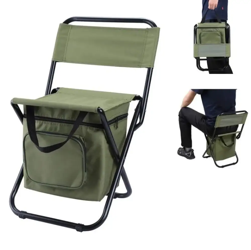 Folding Camping Chair with Backrest and Storage Bag - The PeakTrail