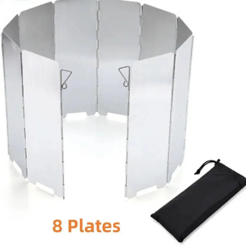 Aluminium Stove Windscreen Ultralight Foldable 8 or 10 Plates