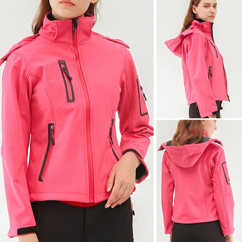 Women’s Winter Softshell Jacket – Waterproof & Warm for Hiking and Outdoor Use
