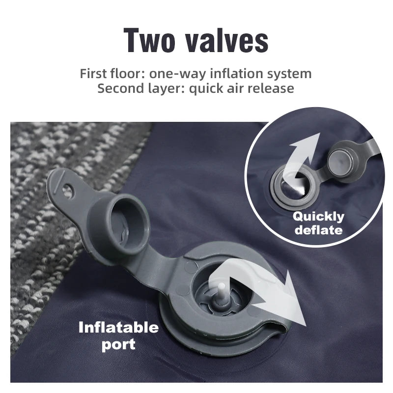 Double Camping Air Mat – Inflatable Pad with Pillows