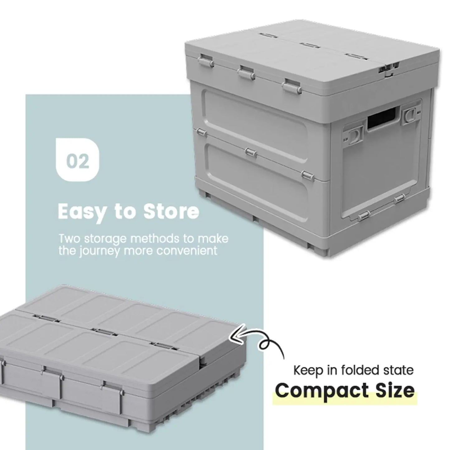 Portable Folding Camping Table with Storage Box and Lid