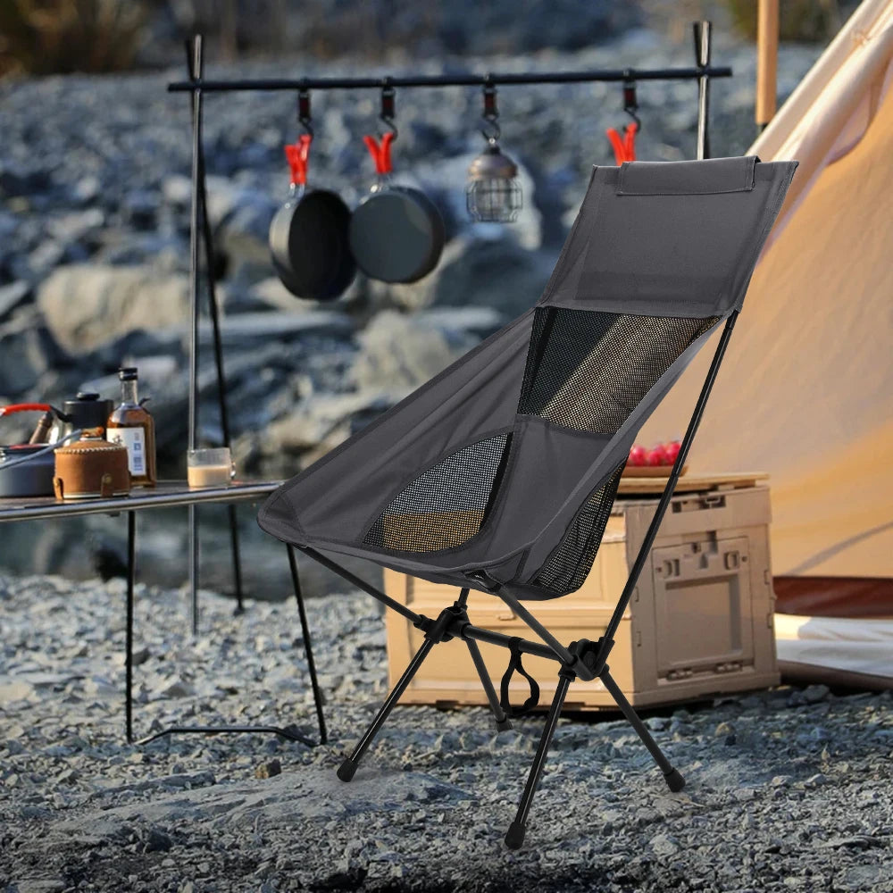 Portable Folding Camping Chair – With Backrest for Fishing, Beach & Outdoor Use