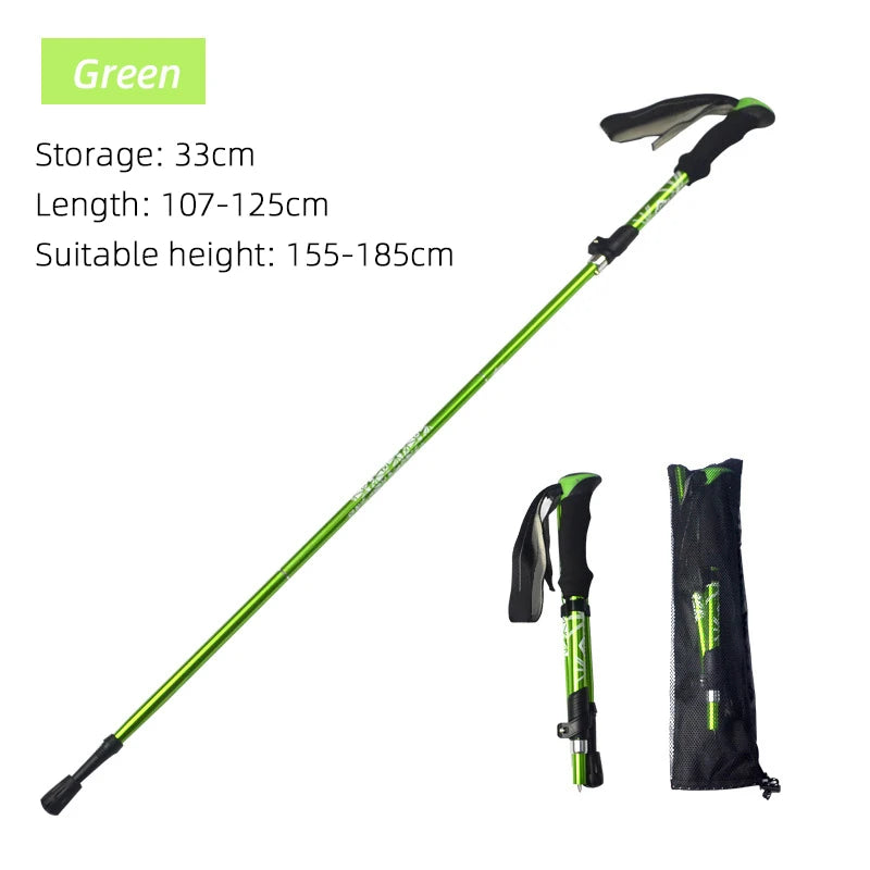 Foldable Trekking Pole – 5-Section Lightweight Hiking Stick