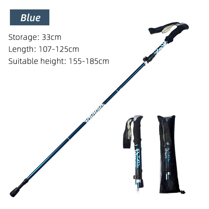 Foldable Trekking Pole – 5-Section Lightweight Hiking Stick