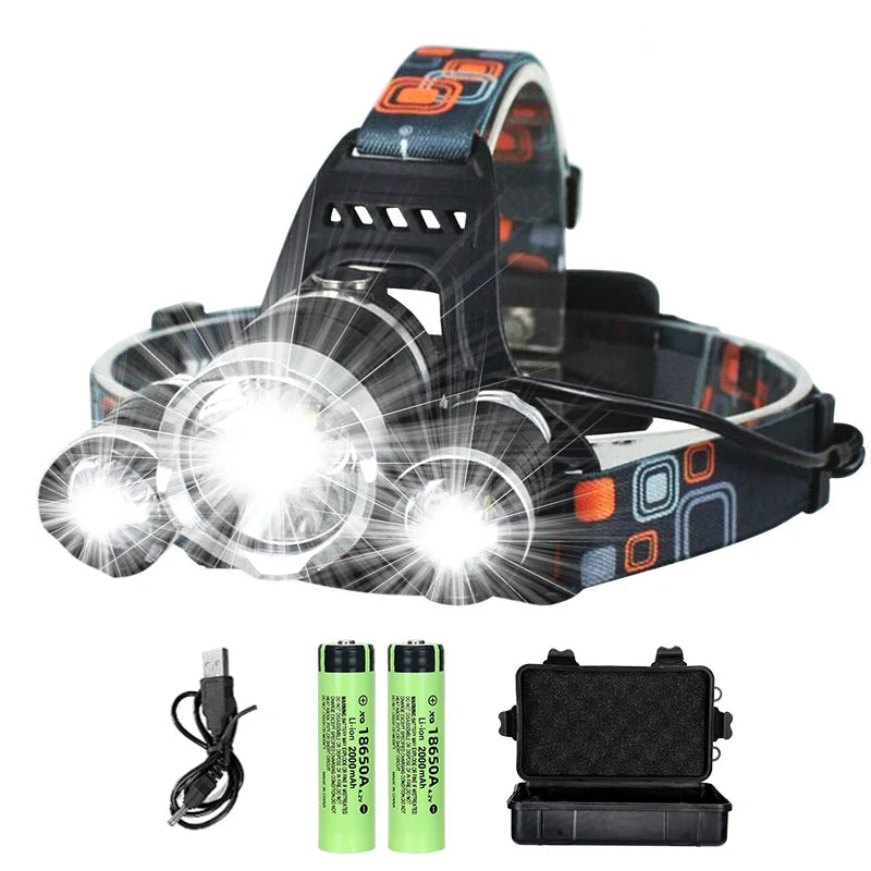 Rechargeable LED Headlamp – Powerful, 90° Adjustable for Camping & Outdoor