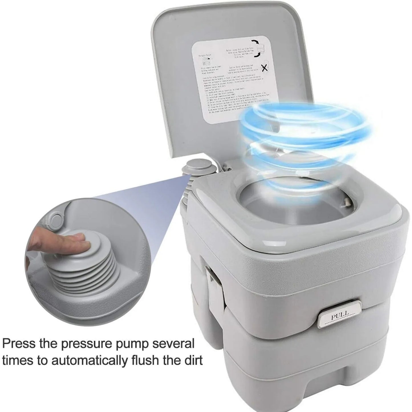 20L Portable Camping Toilet – Flush Portaloo with Handle
