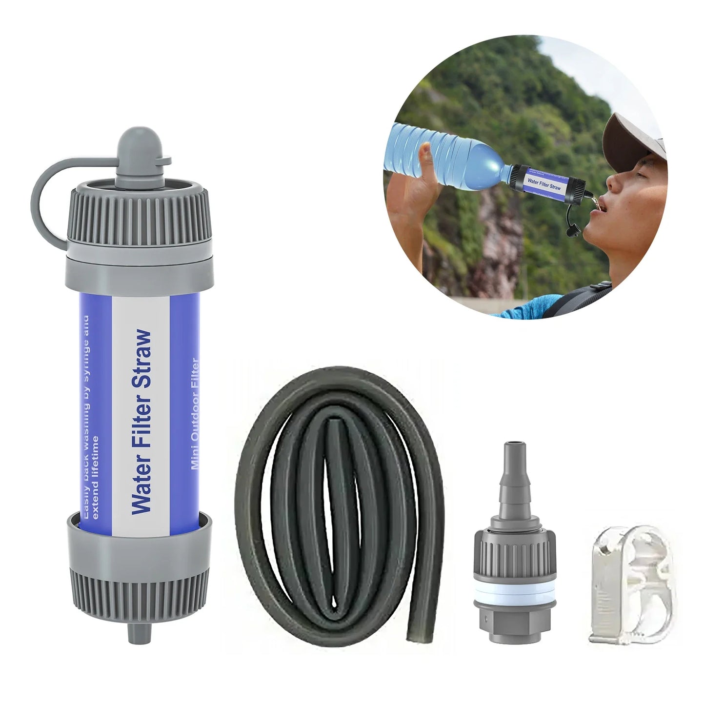 Portable Water Filter Straw for Hiking