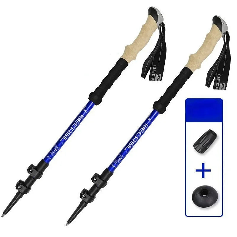 Premium Trekking Poles Set (2PCS) – Telescopic, Shock-Absorbing & Quick Lock