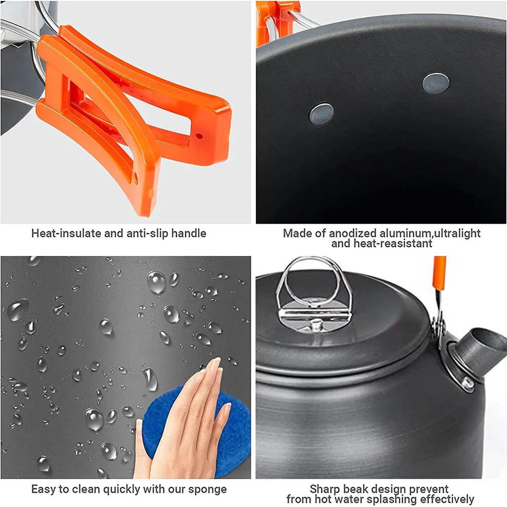 Aluminium Camping Cookware Set Pot and Tableware