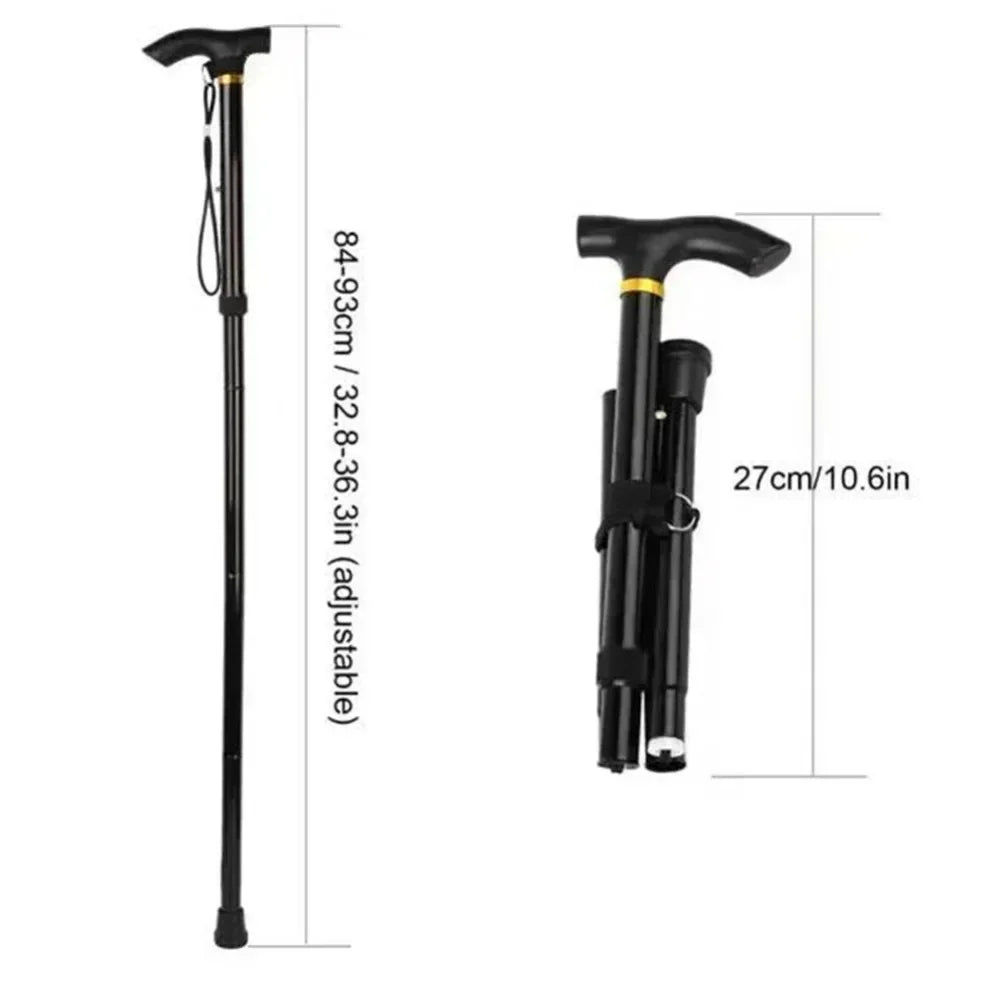 4-Section Aluminum Folding Hiking Stick – Lightweight with Non-Slip Grip