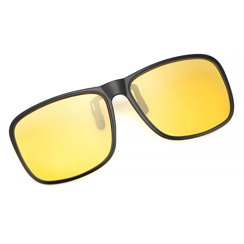 Clip-On Polarized Sunglasses – Flip-Up Square Lenses with Night Vision