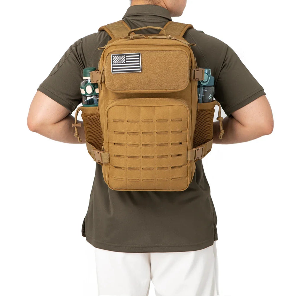 25 L MOLLE Tactical Backpack EDC Hiking Rucksack with Bottle Holder