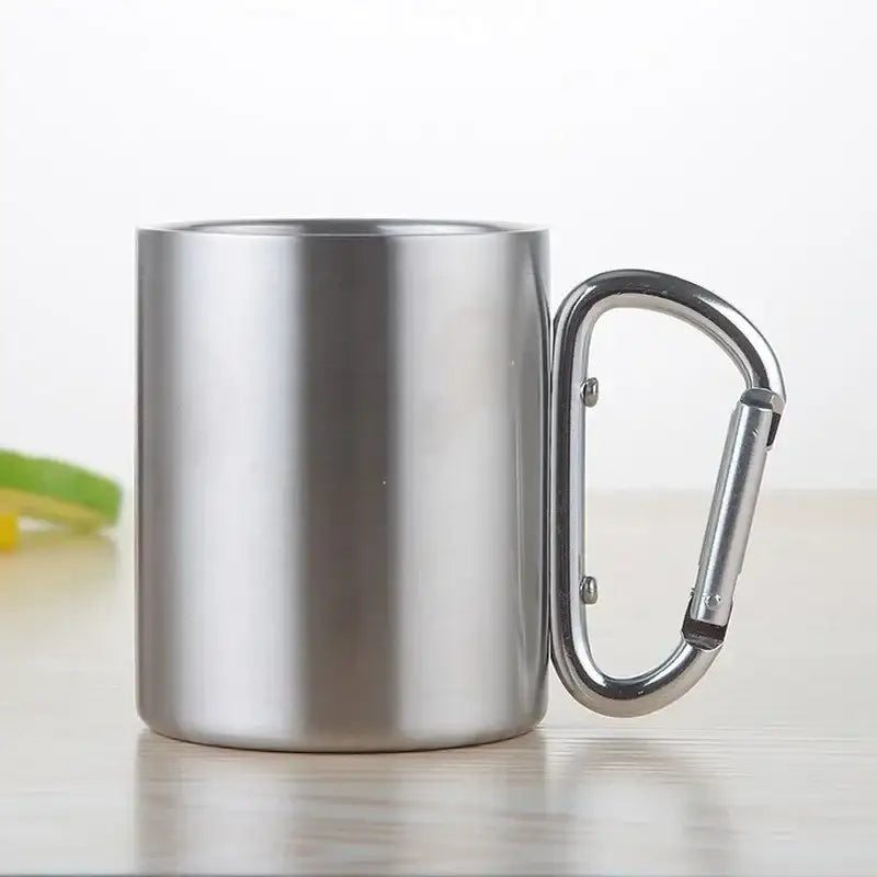 Outdoor Stainless Steel Mug with Carabiner Handle - The PeakTrail