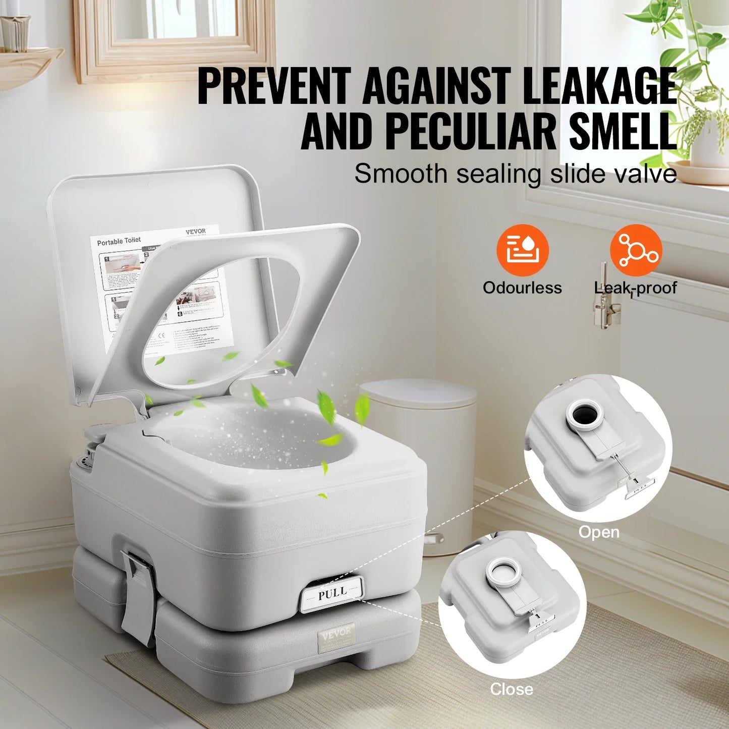 Portable Camping Toilet with Pressurized Flush