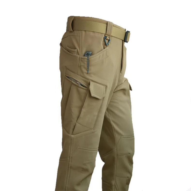 Men’s Winter Tactical Pants – Waterproof Fleece-Lined Cargo for Hiking & Skiing