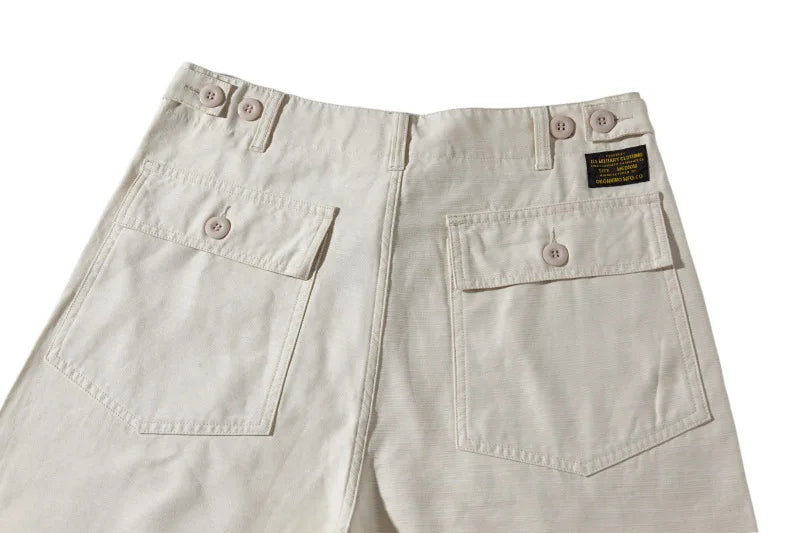 Unisex Hiking Workwear Shorts Cotton Twill Loose Fit Multi Pocket