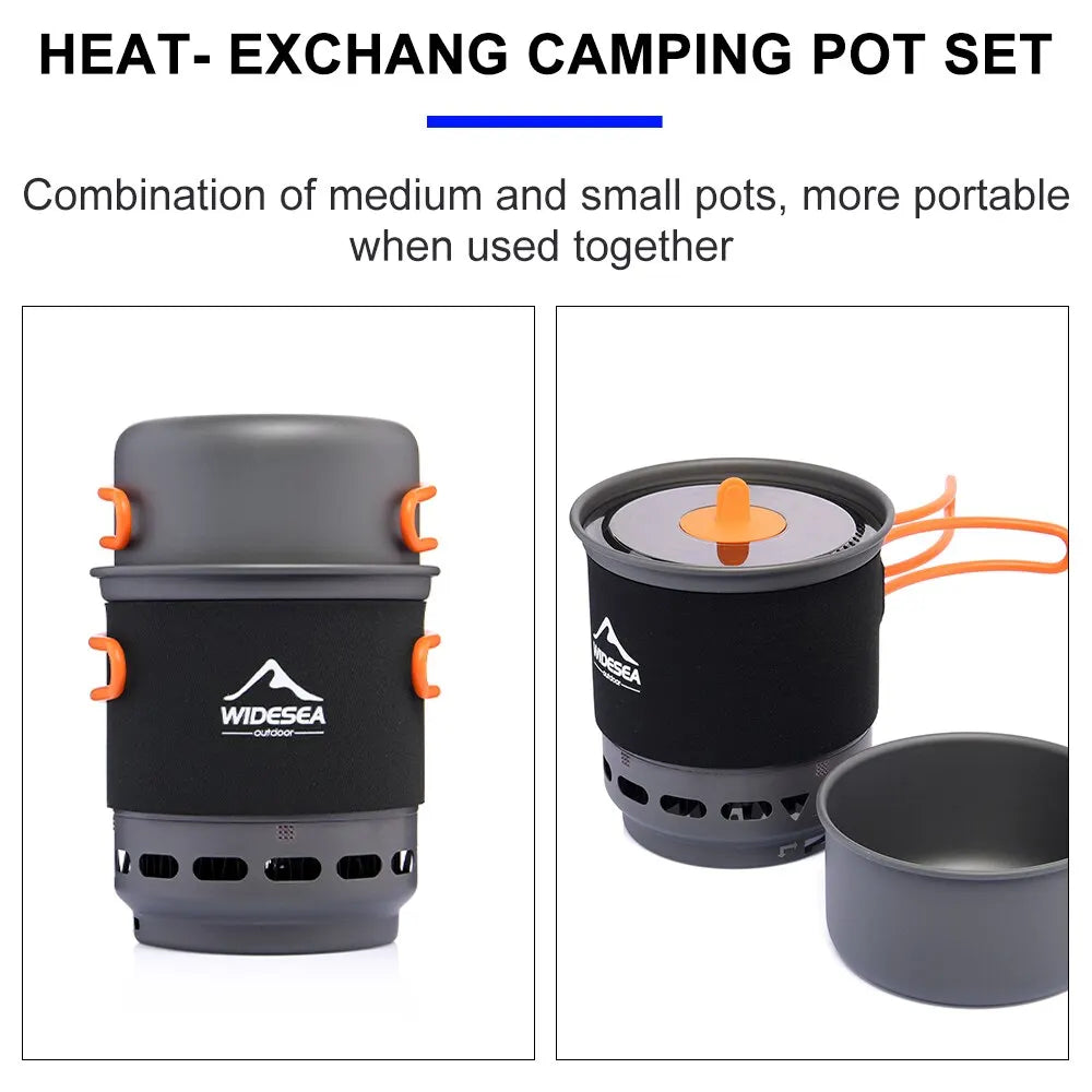 Camping Cooking Pot Set with Heat Exchanger