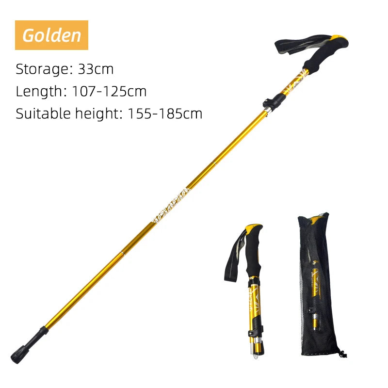 Foldable Trekking Pole – 5-Section Lightweight Hiking Stick