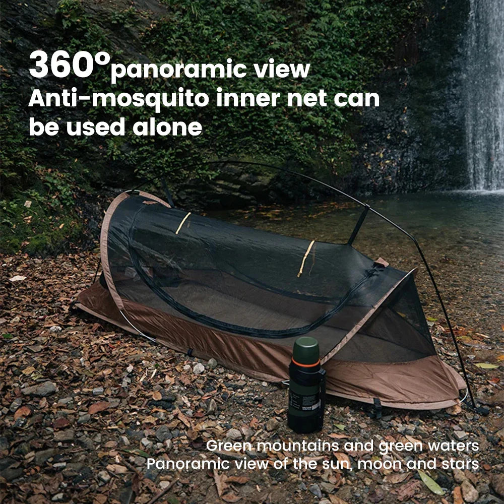 1 Person Lightweight Nylon Camping Tent with Mosquito Net Waterproof