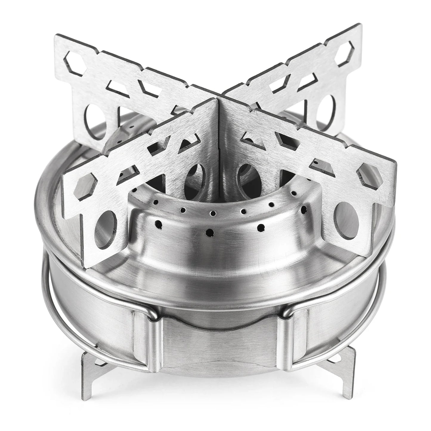 Portable Stainless Steel Alcohol Stove with Folding Handles