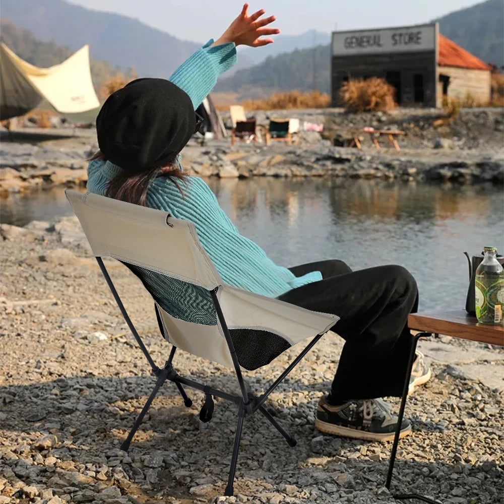 Portable Folding Camping Chair – With Backrest for Fishing, Beach & Outdoor Use