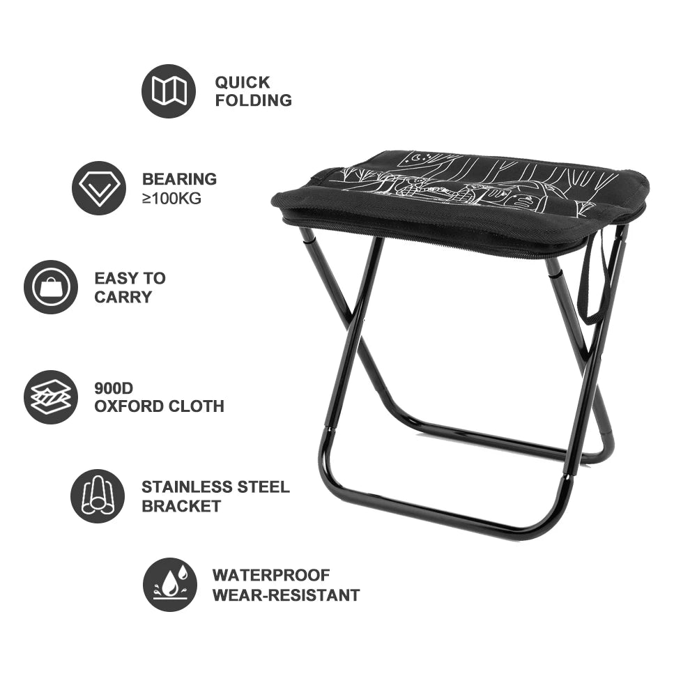 Widesea Camping Stool – Foldable, Lightweight with Zipper Storage