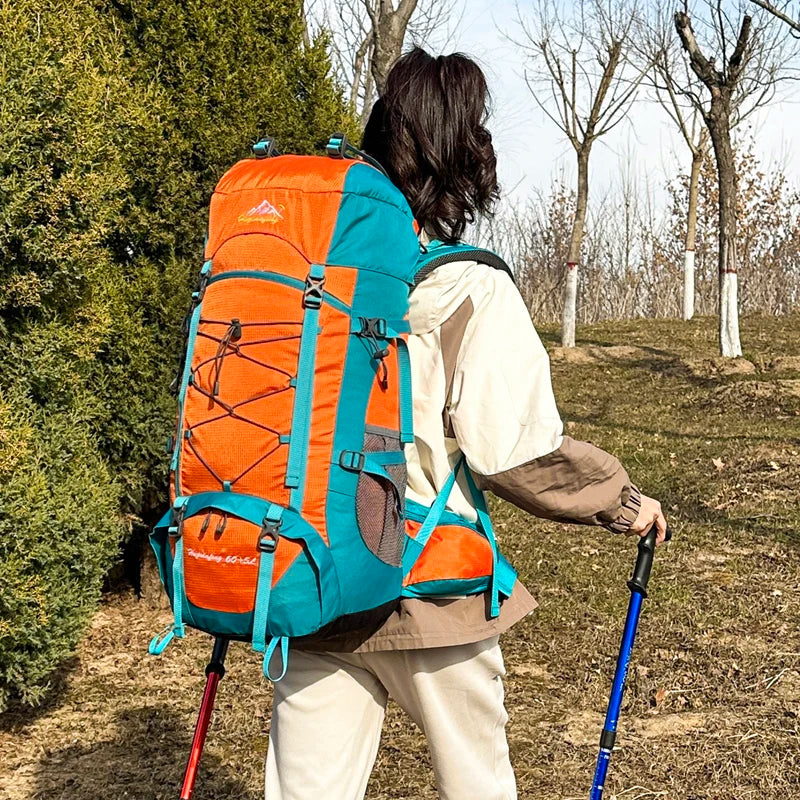 Large Capacity Hiking Backpack with Shoe Pocket for Travel